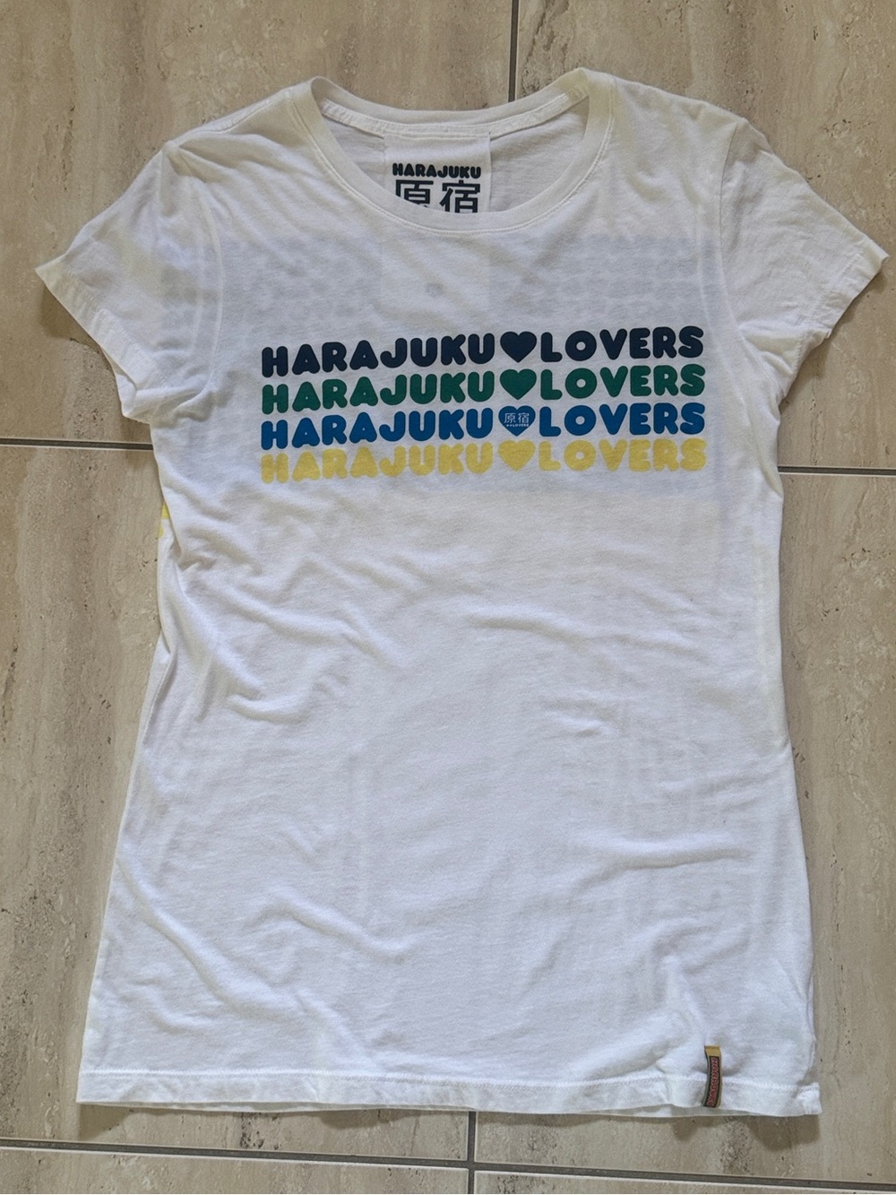 Harajuku Lovers by Gwen Stefani Multicolor Logo Graphic Tee